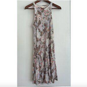 Rebecca Taylor Soft Floral Jersey Sleeveless Drop Waist Dress | Size XS